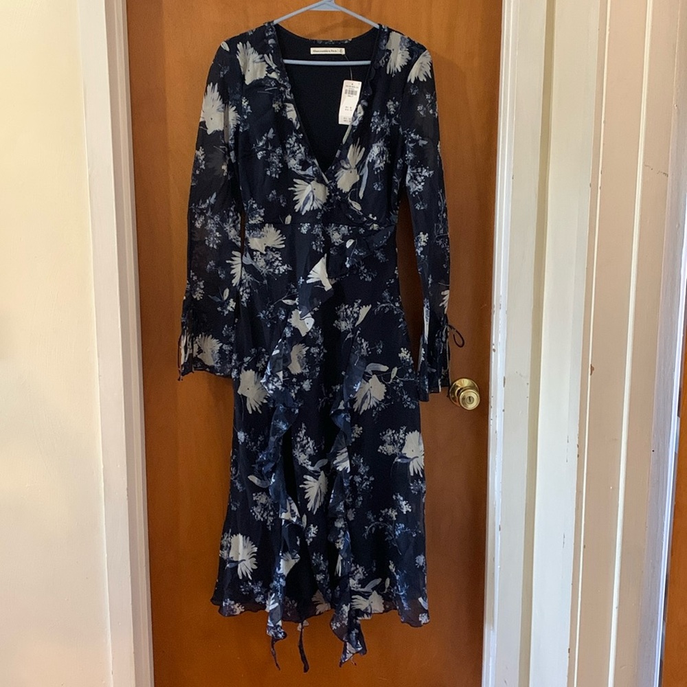 Abercrombie Floral Chiffon Ruffle Dress